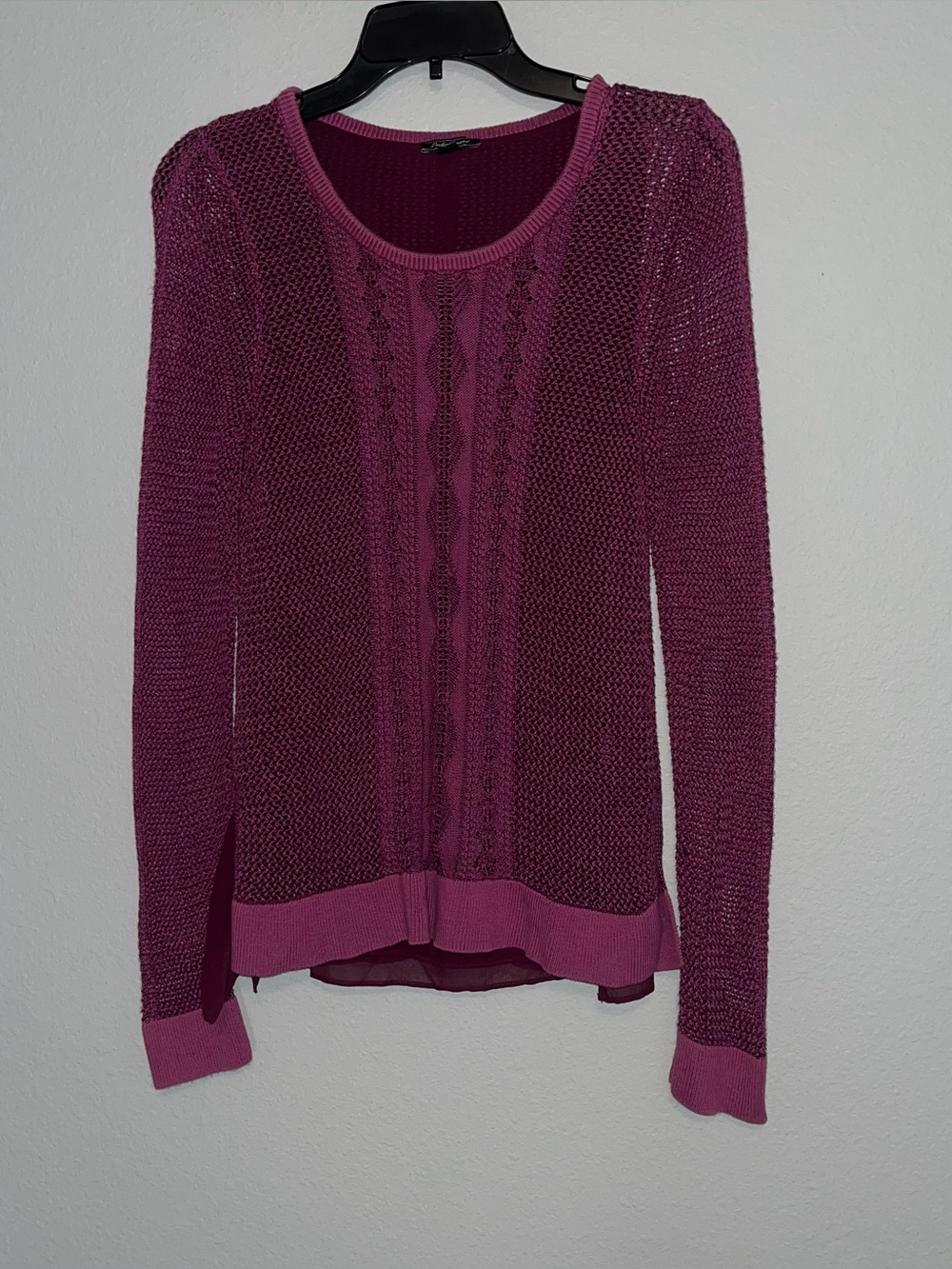 Lucky Brand Mesh Lined Crewneck Sweater Size XS